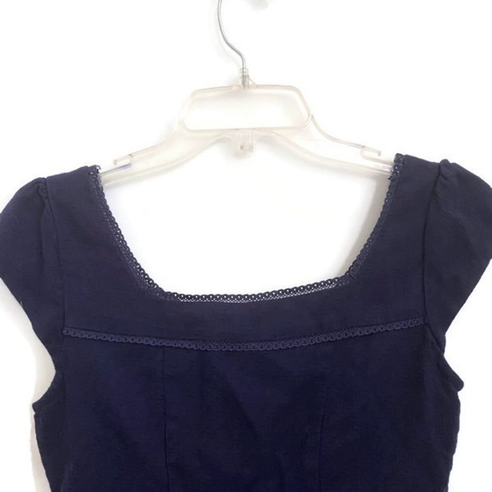 Maeve by Anthro Blue Lace Scoop Neck Dress Sz 0 - Picture 3 of 5